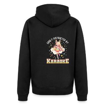 Facilement distrait par le karaoké - Veste à capuche bio Premium Unisexe - noir - Dos - Nico (187cm)
