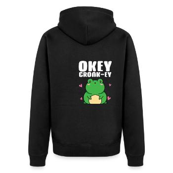 Okey Croakey Mignon Amphibien Herpétologiste Grenouille Lov - Veste à capuche bio Premium Unisexe - noir - Dos - Nico (187cm)