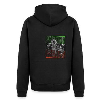 Persien Iran Geschichte Löwe Iran Geschenk - Unisex Premium Bio Zip Hoodie - Schwarz - Hinten - Nico (187cm)