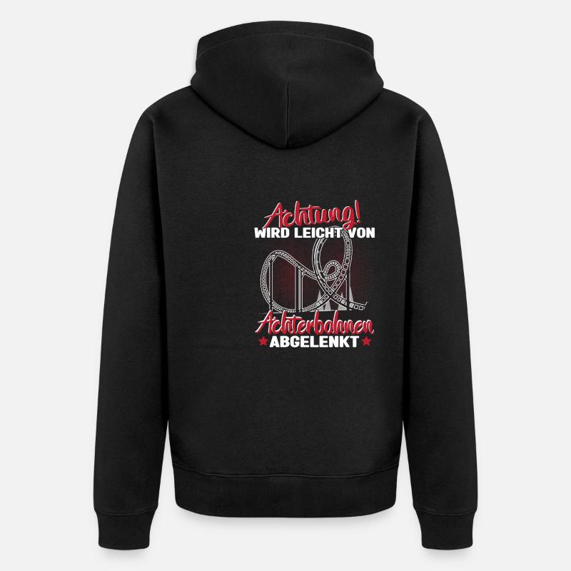 Achterbahn Freizeitpark - Unisex Premium Bio Zip Hoodie - Schwarz
