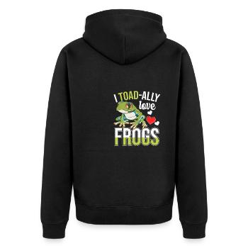 Mignon I Toadally Love Frogs Amphibian Toad Herpetol - Veste à capuche bio Premium Unisexe - noir - Dos - Nico (187cm)