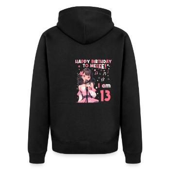 Anime Mandga K-Pop KPop Mädchen 13. Geburtstag - Unisex Premium Bio Zip Hoodie - Schwarz - Hinten - Nico (187cm)