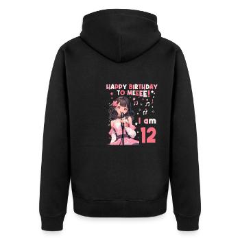 Anime Mandga K-Pop KPop Fille 12e anniversaire - Veste à capuche bio Premium Unisexe - noir - Dos - Nico (187cm)