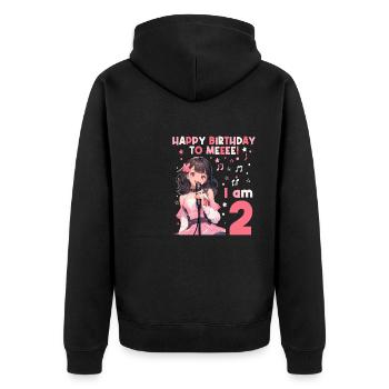 Anime Mandga K-Pop KPop Girl 2nd Birthday - Unisex Premium Organic Zip Hoodie - black - Back - Nico (187cm)
