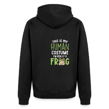 Amphibian This Is My Human Costume I'm Really A Fr - Unisex Premium Organic Zip Hoodie - black - Back - Nico (187cm)