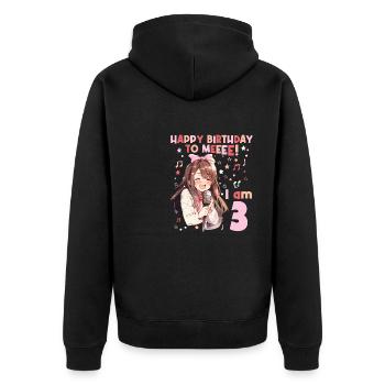 Anime Mandga K-Pop KPop Girl 3rd Birthday - Unisex Premium Organic Zip Hoodie - black - Back - Nico (187cm)