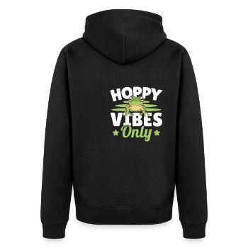 Frog Hoppy Vibes Only Amphibian Herpetologist Toad - Veste à capuche bio Premium Unisexe - noir - Dos - Nico (187cm)
