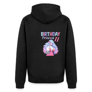 Anime Mandga Boba Bubble Tea 11ème anniversaire - Veste à capuche bio Premium Unisexe - noir - Dos - Nico (187cm)