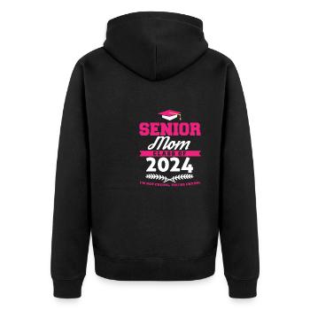 Proud Mama Of A Senior Mom Class of 2024 - Unisex Premium Bio Zip Hoodie - Schwarz - Hinten - Nico (187cm)