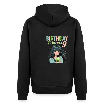 Anime Mandga Boba Bubble Tea 9ème anniversaire - Veste à capuche bio Premium Unisexe - noir - Dos - Nico (187cm)