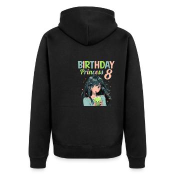 Anime Mandga Boba Bubble Tea 8ème anniversaire - Veste à capuche bio Premium Unisexe - noir - Dos - Nico (187cm)