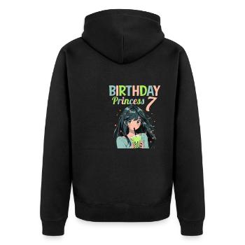 Anime Mandga Boba Bubble Tea 7ème anniversaire - Veste à capuche bio Premium Unisexe - noir - Dos - Nico (187cm)