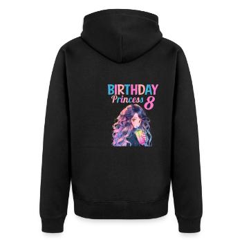 Anime Mandga Boba Bubble Tea 8ème anniversaire - Veste à capuche bio Premium Unisexe - noir - Dos - Nico (187cm)
