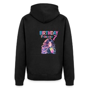 Anime Mandga Boba Bubble Tea 7ème anniversaire - Veste à capuche bio Premium Unisexe - noir - Dos - Nico (187cm)