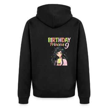 Anime Mandga Boba Bubble Tea 9ème anniversaire - Veste à capuche bio Premium Unisexe - noir - Dos - Nico (187cm)