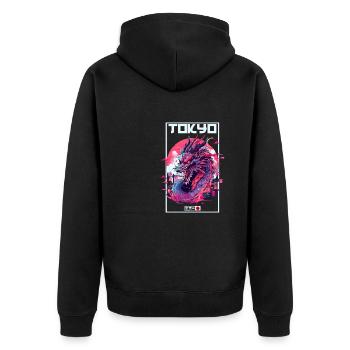 Tokyo Asie 80s Dragon Dragon Rétro Japonais - Veste à capuche bio Premium Unisexe - noir - Dos - Nico (187cm)