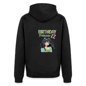 Anime Mandga Boba Bubble Tea 12ème anniversaire - Veste à capuche bio Premium Unisexe - noir - Dos - Nico (187cm)