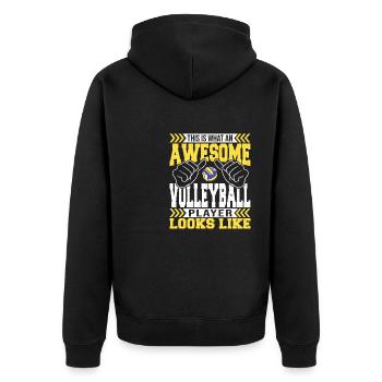 This Is What An Awesome Volleyball Player Looks Li - Unisex Premium Organic Zip Hoodie - black - Back - Nico (187cm)