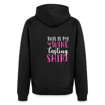 This Is My Wine Tasting - Unisex Premium Organic Zip Hoodie - black - Back - Nico (187cm)
