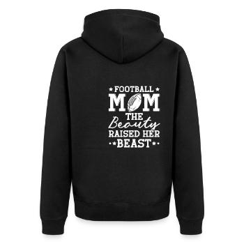 Football Maman La Belle a élevé sa bête - Veste à capuche bio Premium Unisexe - noir - Dos - Nico (187cm)