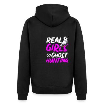 De vraies filles partent à la chasse aux fantômes à Halloween - Veste à capuche bio Premium Unisexe - noir - Dos - Nico (187cm)