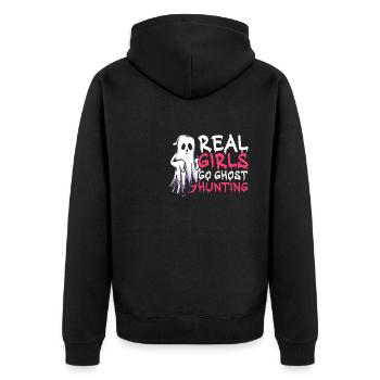 De vraies filles vont à la chasse aux fantômes Halloween - Veste à capuche bio Premium Unisexe - noir - Dos - Nico (187cm)