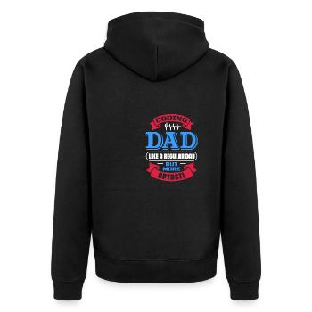 Funny Regular Dad But Cooler - Medical Programmer - Unisex Premium Organic Zip Hoodie - black - Back - Nico (187cm)