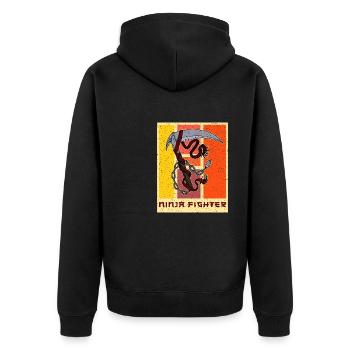 Arme à chaîne Kusarigama Japon arts martiaux Ninja - Veste à capuche bio Premium Unisexe - noir - Dos - Nico (187cm)