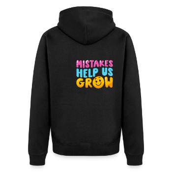 Les erreurs nous aident à développer la citation motivationnelle - Veste à capuche bio Premium Unisexe - noir - Dos - Nico (187cm)