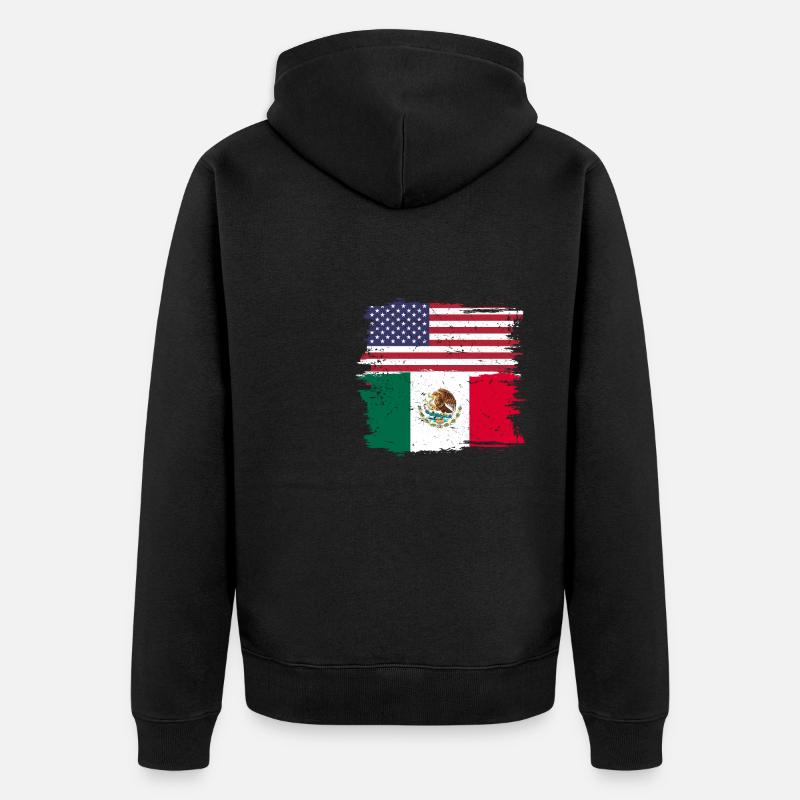 États-Unis Drapeau mexicain - Veste à capuche bio Premium Unisexe - noir