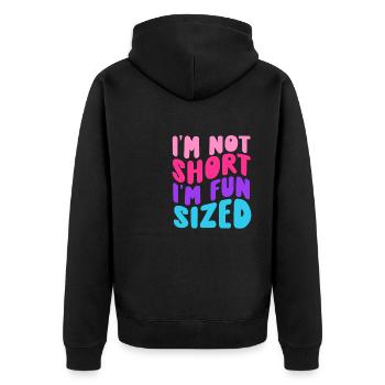 Je ne suis pas petit je suis de taille amusante - Veste à capuche bio Premium Unisexe - noir - Dos - Nico (187cm)
