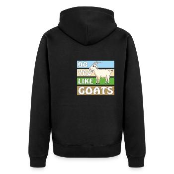 DO YOU LIKE GOATS - Unisex Premium Bio Zip Hoodie - Schwarz - Hinten - Nico (187cm)