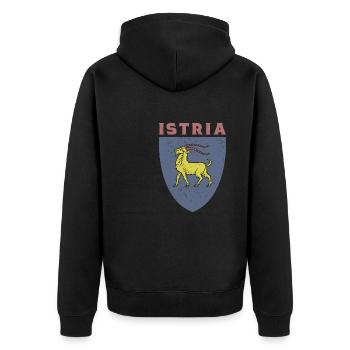 Istria flag Hrvatska Balkan Croatia trip Urla - Unisex Premium Organic Zip Hoodie - black - Back - Nico (187cm)