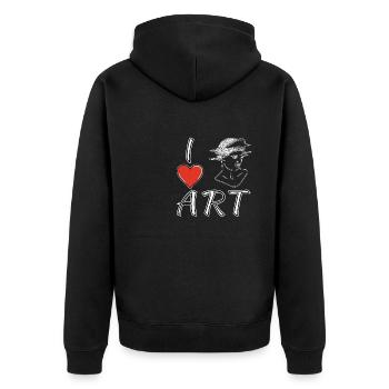 I LOVE ART SCULPTURE - Unisex Premium Organic Zip Hoodie - black - Back - Nico (187cm)