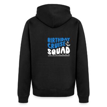 Birthday Cruise Squad - Unisex Premium Bio Zip Hoodie - Schwarz - Hinten - Nico (187cm)