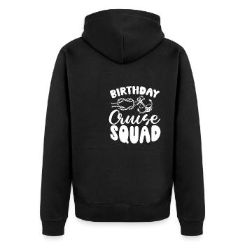Birthday Cruise Squad - Unisex Premium Bio Zip Hoodie - Schwarz - Hinten - Nico (187cm)