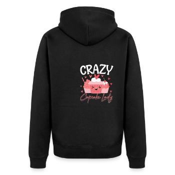 Femmes Chef Pâtissier Cuisson Drôle Crazy Cupcake Lady - Veste à capuche bio Premium Unisexe - noir - Dos - Nico (187cm)