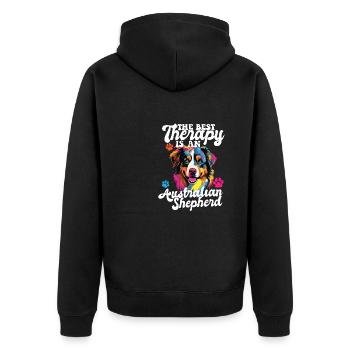 Berger australien Pop Art & Dog Lover & Splash - Veste à capuche bio Premium Unisexe - noir - Dos - Nico (187cm)