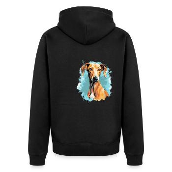 Chien Azawakh - Veste à capuche bio Premium Unisexe - noir - Dos - Nico (187cm)