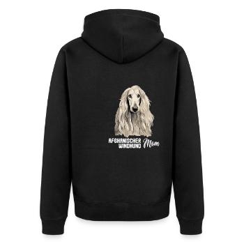 Dog Afghan Hound - Unisex Premium Organic Zip Hoodie - black - Back - Nico (187cm)