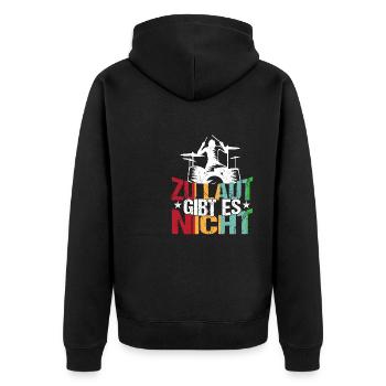 Schlagzeug Zu laut gibt es nicht - Unisex Premium Bio Zip Hoodie - Schwarz - Hinten - Nico (187cm)
