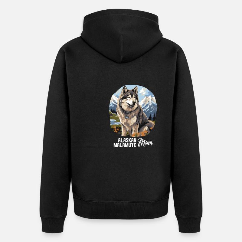 Chien Malamute d’Alaska - Veste à capuche bio Premium Unisexe - noir
