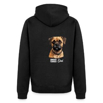 Chien Border Terrier - Veste à capuche bio Premium Unisexe - noir - Dos - Nico (187cm)