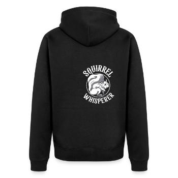 Cool Squirrel Whisperer Animal Forest Rodent - Unisex Premium Organic Zip Hoodie - black - Back - Nico (187cm)