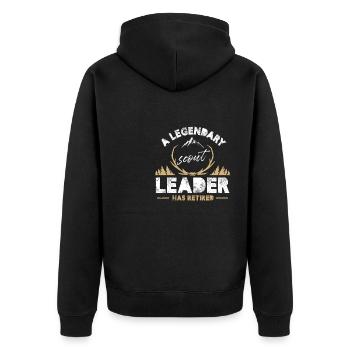 a legendary scout leader has retired Design - Unisex Premium Organic Zip Hoodie - black - Back - Nico (187cm)