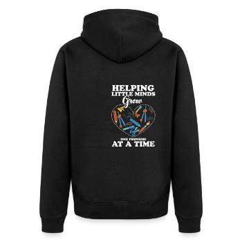 ESL Teacher Helping Little Minds Grow One Phonemes - Unisex Premium Organic Zip Hoodie - black - Back - Nico (187cm)