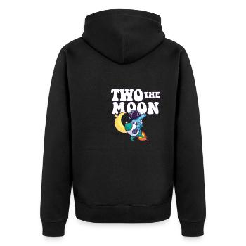 2nd Birthday Party Theme Outer Space Two The Moon - Unisex Premium Bio Zip Hoodie - Schwarz - Hinten - Nico (187cm)
