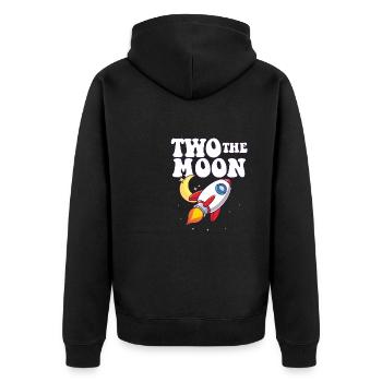 Astronaut 2nd Birthday Party Theme Two The Moon - Unisex Premium Bio Zip Hoodie - Schwarz - Hinten - Nico (187cm)
