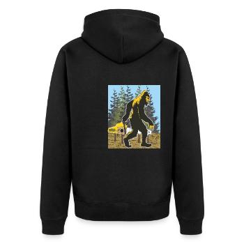 BIGFOOT CHAINSAW - Unisex Premium Organic Zip Hoodie - black - Back - Nico (187cm)
