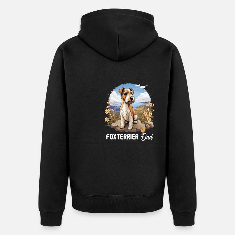 Chien Fox Terrier - Veste à capuche bio Premium Unisexe - noir